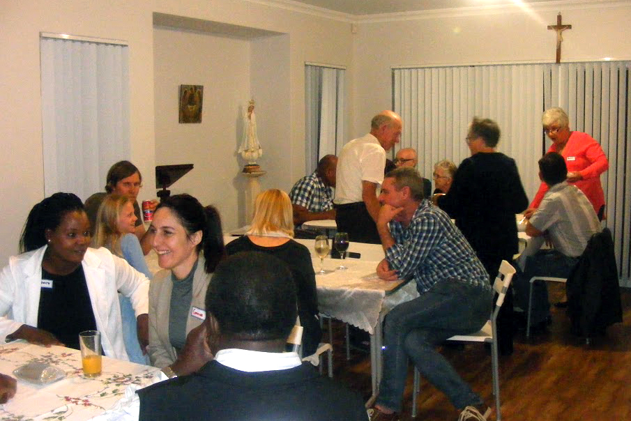 Attendees at the recent Bethany Meals event in Baldivis sharing a meal at Fr Aldous’ Baldivis presbytery. Photo: Supplied