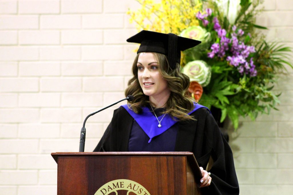 Kara Johnson delivered the farewell address to her graduating cohort. Photo: Supplied