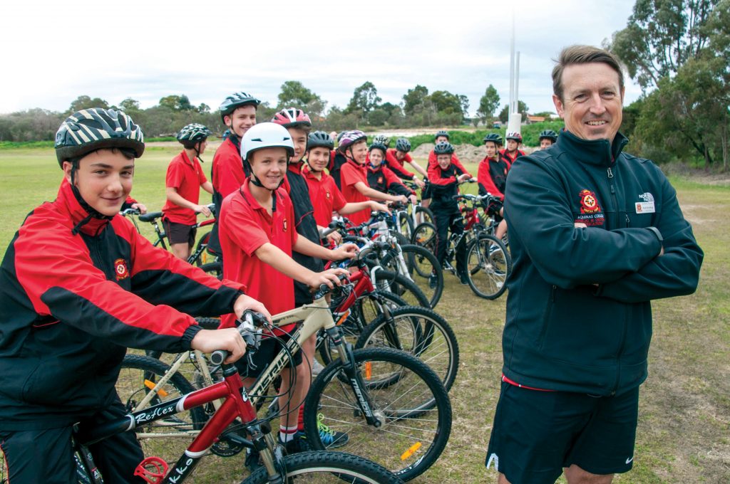 Head of Year 11 and teacher of religion and physical education at Perth’s Aquinas Catholic College, Rod Dowling, is committed to educating his students on the importance of a healthy body and a healthy soul. Photo: Marco Ceccarelli