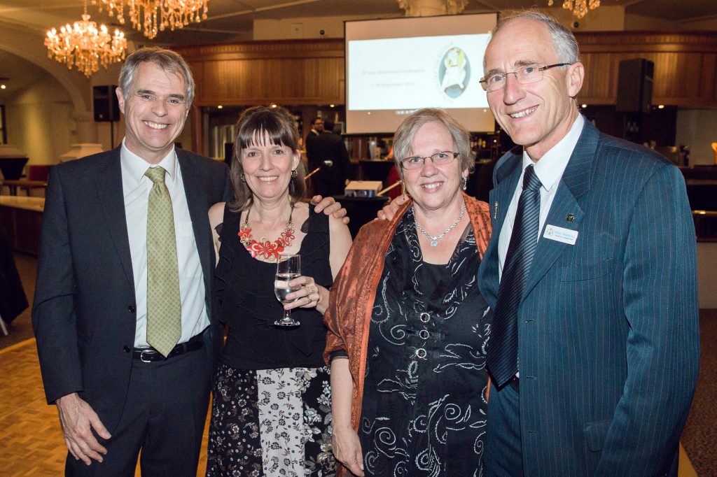 (left to right) Chairman of Pregnancy Assistance Eric Jas with his wife, Lisette Jas, and Southern River MP Peter Abetz with his wife Jenny Abetz at the Pregnancy Assistance 20th Anniversary Gala Dinner. Photo: Monica Defendi Photography