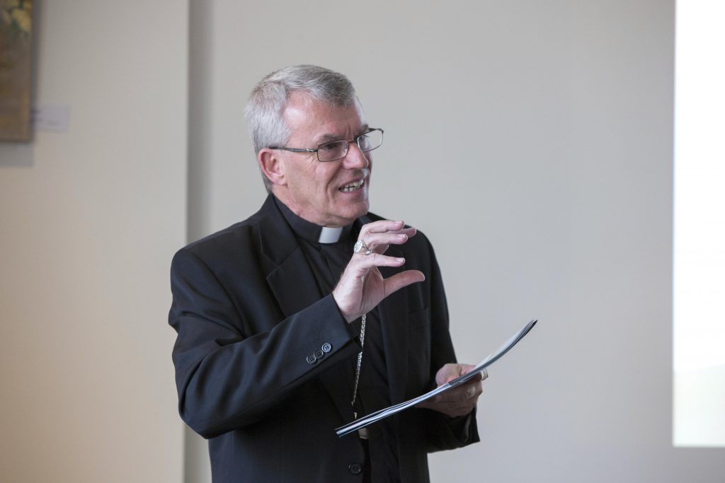 Archbishop Timothy Costelloe thanks members of the working parties and staff at a Thank You and official launch of the final document of the Archdiocesan Plan on 28 June. Photo: Ron Tan