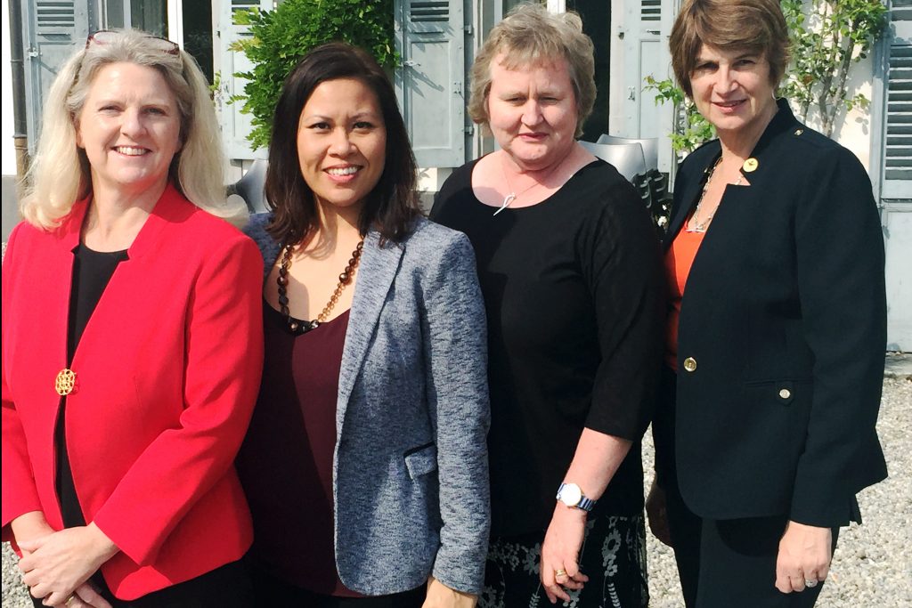 Kathleen McLaughlin (Australian College of Nursing), Associate Professor Karen Clark-Burg, Fiona Unac (Acute Care Nurse) and Dr Frances Hughes (CEO of the International Council of Nurses). Photo: Supplied