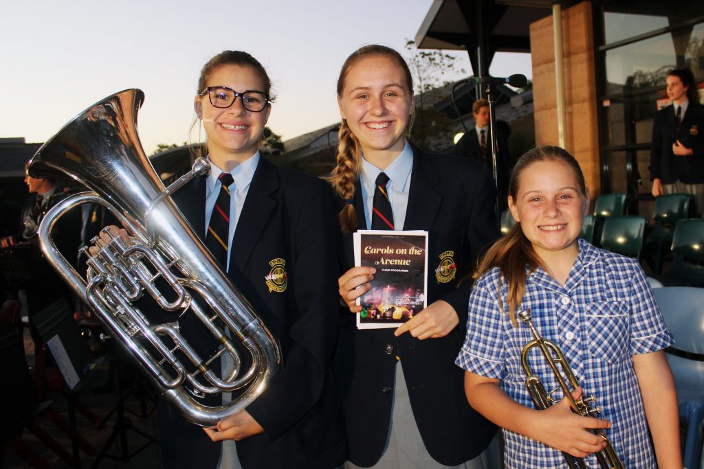 Students from Kolbe Catholic College hosted their annual Carols on the Avenue on 8 December, inviting attendees to enjoy a range of food and music. Photo: Supplied