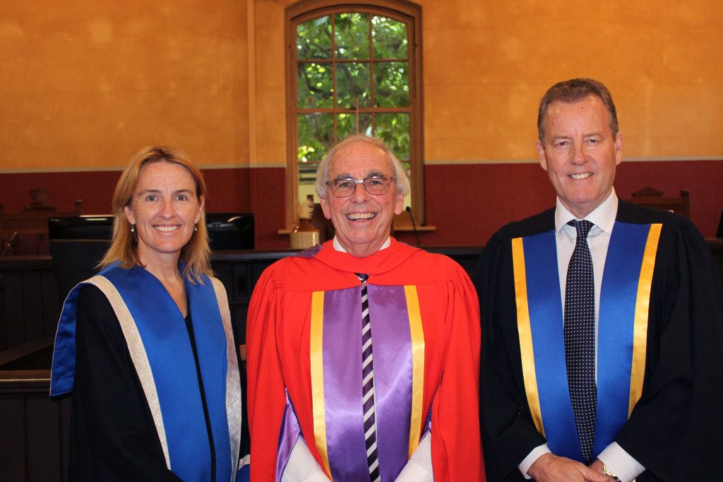 Notre Dame conferred a Doctor of Laws to the Hon Neville Owen for his tireless and faithful commitment to the legal profession, most notably as the Senior Judge of the Court of Appeal of the WA Supreme Court, at its Graduation Ceremony on Wednesday 14 December 2016. Photo: Supplied