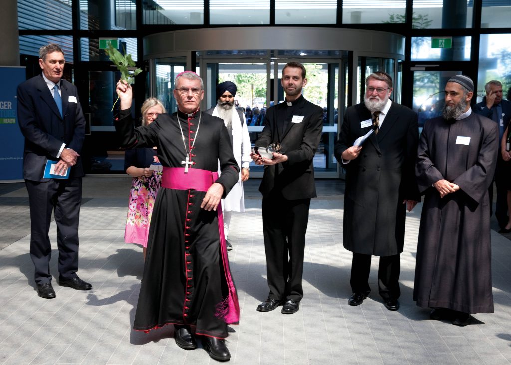 Archbishop Timothy Costelloe blesses the new St John of God Midland Public Hospital as part of the official opening ceremony held on Friday, 20 November 2015. Photos: Rovis Media/St John of God Health Care