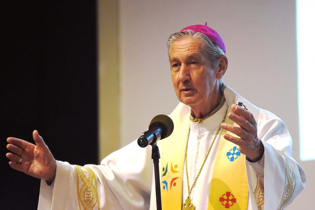 Emeritus Archbishop Barry Hickey was present at the graduation ceremony, and called for the young people to take the knowledge and experience gained, out into the world to be witnesses of the Gospel. Photo: Josh Low