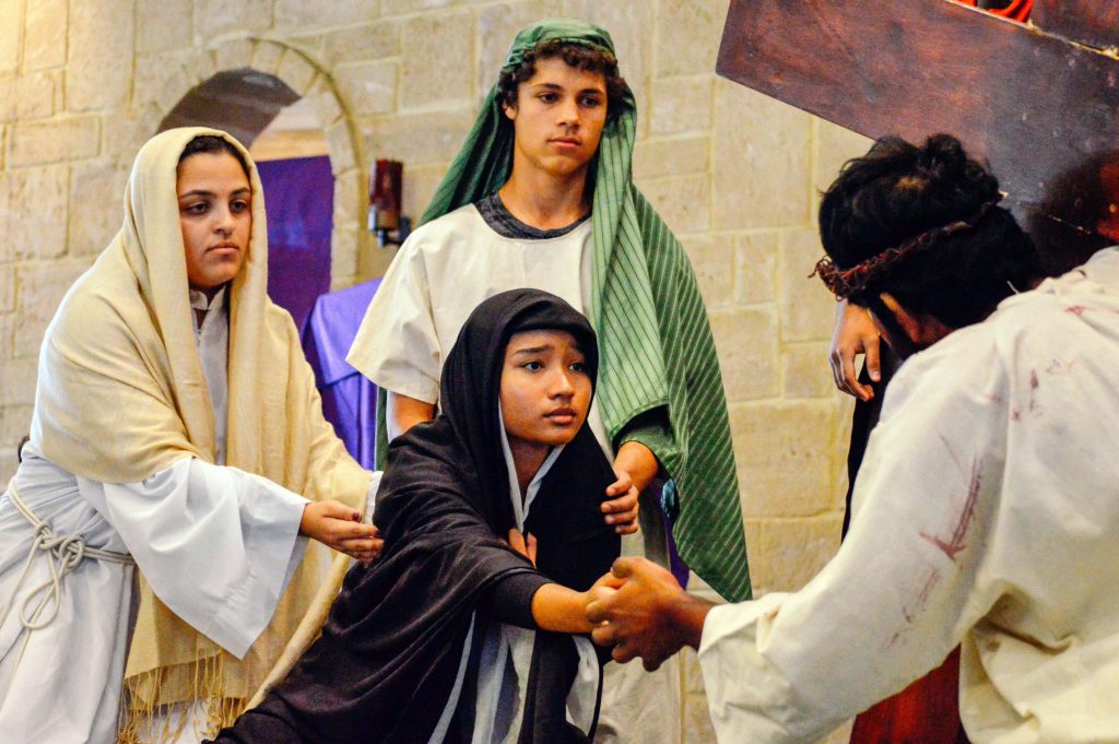 Lockridge Parish Youth Group and Young Adults gave importance and meaning of the Easter Triduum with a re-enactment of the Good Friday Stations of the Cross. Photo: Supplied