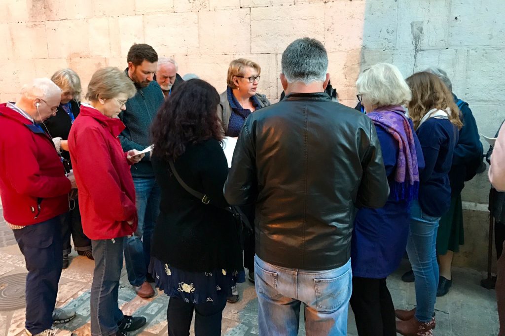 Tantur participants at the Stations of the Cross in Via Dolorosa on Good Friday. Photo: Gemma Thompson