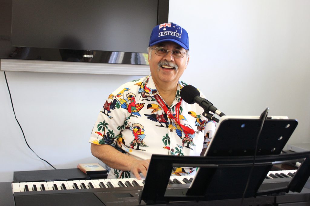 National Volunteer Week at MercyCare has kicked off to a great start with music and entertainment from volunteer musician, Cedric Collars who will serenade senior citizens with fortnightly sing-a-longs accompanied by his keyboard from 8 May to 14 May. Photo Supplied.