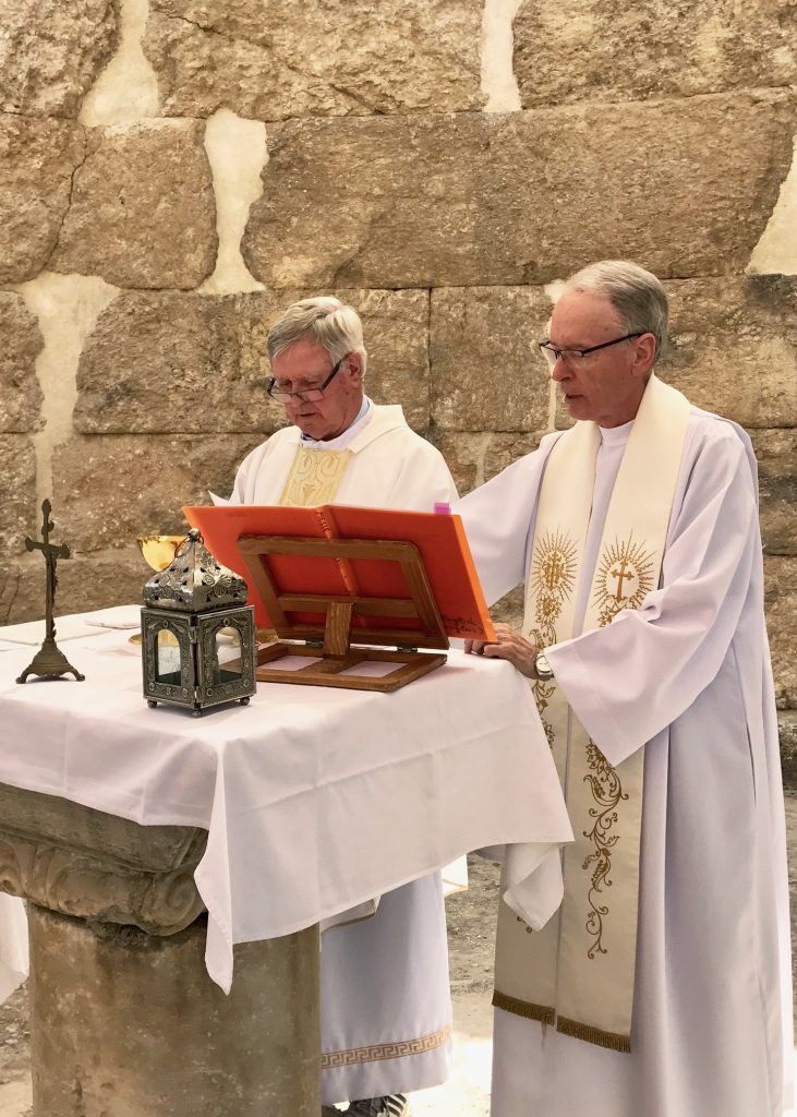 Emmaus Mass with Auxiliary Bishop Don Sproxton and Emeritus Bishop Brian Finnigan of Brisbane. Photo: Gemma Thomson.