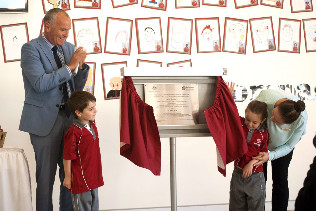 In an address for the Catholic Schools Board Chair Conference last month, CEWA Executive Director Dr Tim McDonald, pictured here with students from Salvado College in May 2016, said we have an amazing Catholic story to tell. Photo: Rachel Curry.