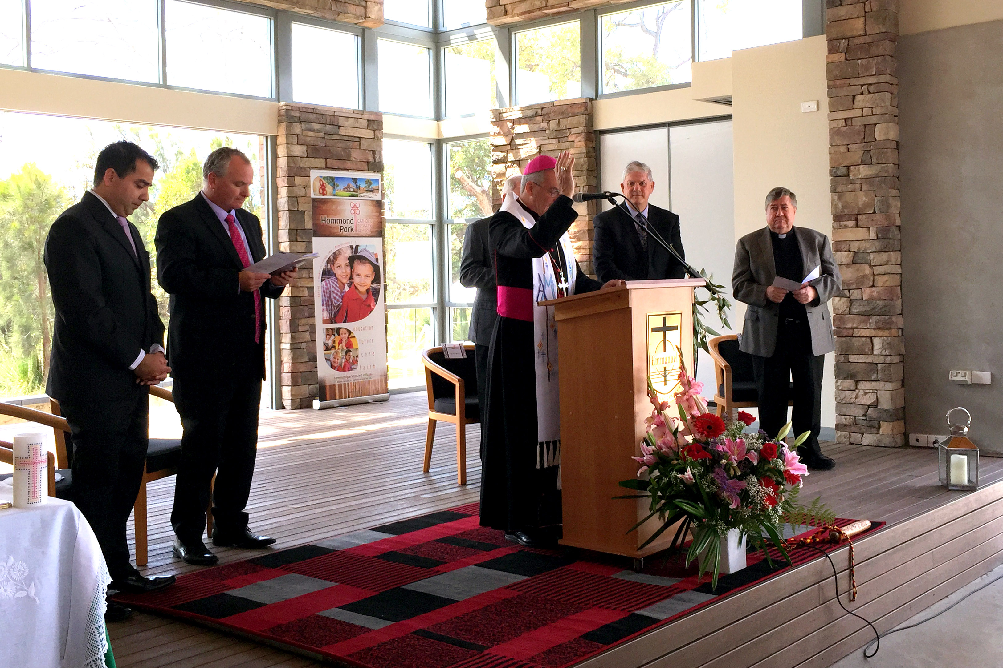 Perth Archbishop Timothy Costelloe SDB at the opening of Hammond Park Catholic Primary in November 2014. NCEC executive director Christian Zahra has this week said since lay Catholics were running schools in their houses in the early 1800s, Catholic education has been something that has been open to all families who seek it. Photo: Jamie O’Brien.