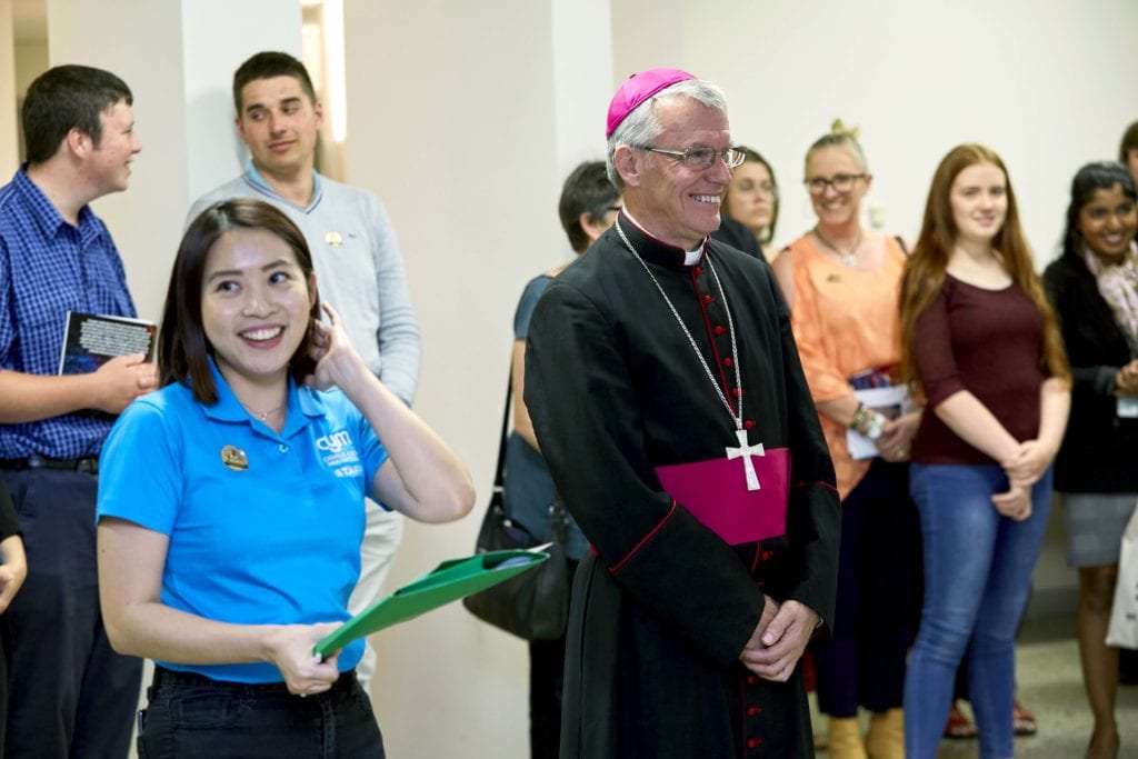 CYM Year of Youth Project Officer Adeline Bock said the role will advocate for young people’s engagement in the life of the Church at the Youth Commissioning Mass last Sunday. Photo: Ron Tan.