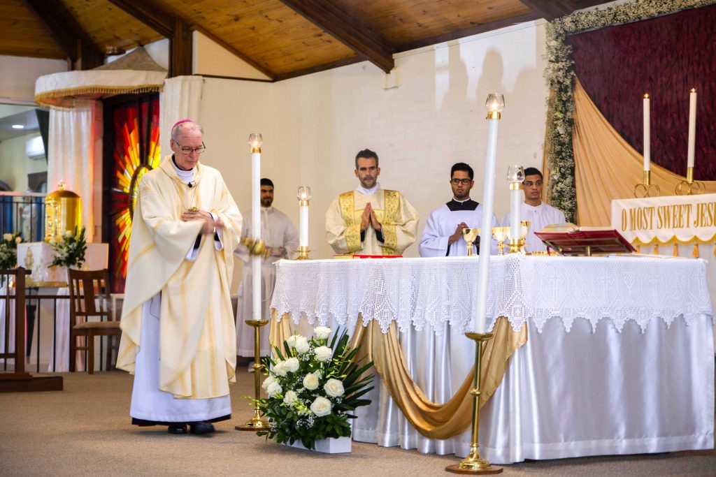 Auxiliary Bishop Donald Sproxton DD incenses the altar during Ordination Mass on Saturday 3 November at Spearwood Parish. Photo: Matthew Lau.