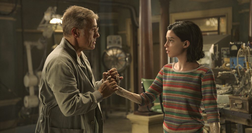 Christoph Waltz and Rosa Salazar star in a scene from the movie "Alita: Battle Angel". Photo: Fox/CNS.