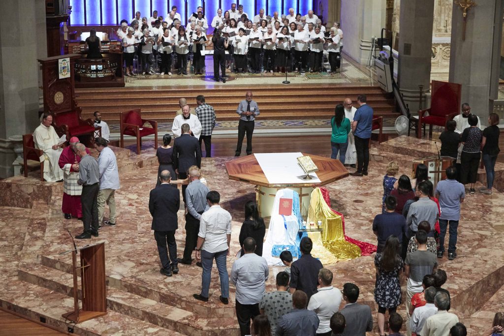 Over a hundred Catechumens and Candidates received their Rite of Election at St Marys Cathedral in Perth, and will join the Catholic Church this Easter. Photo: Ron Tan.