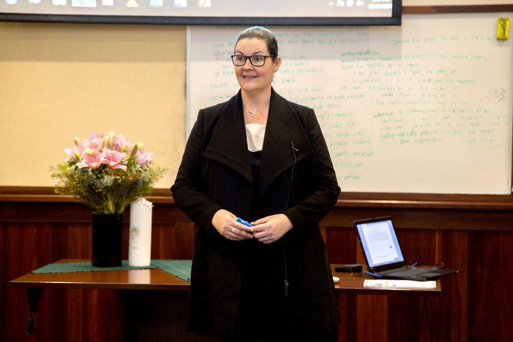 Plenary Council Facilitator Lana Turvey Collins speaks to Directors of Agencies from the Archdiocese of Perth, during the Listening and Dialogue Phase. Photo: Jamie O’Brien.