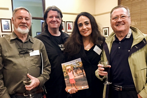 Bunbury Caritas Diocesan Director Peter Williams, WA&NT Justice Educator Dr Nathan Leber, Catholic Institute WA Lecturer Anita Finneran and Darwin Diocesan Director Dcn Tony Cunningham at the Caritas book launch on 7 May. Photo: Supplied.