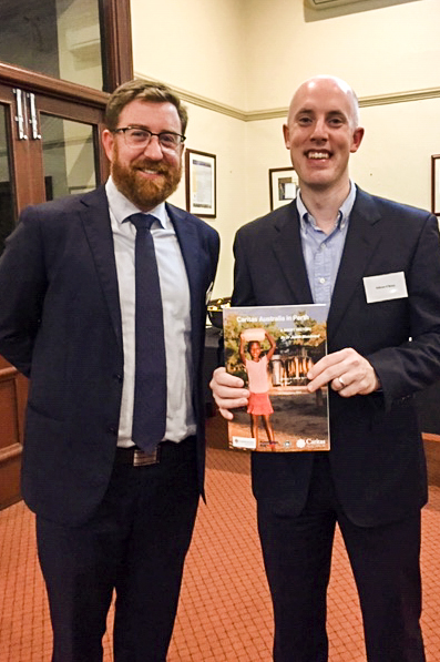 UNDA Campus Ministry Manager and Caritas Advisory Committee Member Tom Gourlay and Perth Archdiocese Archivist Odhran O’Brien. Photo: Supplied.