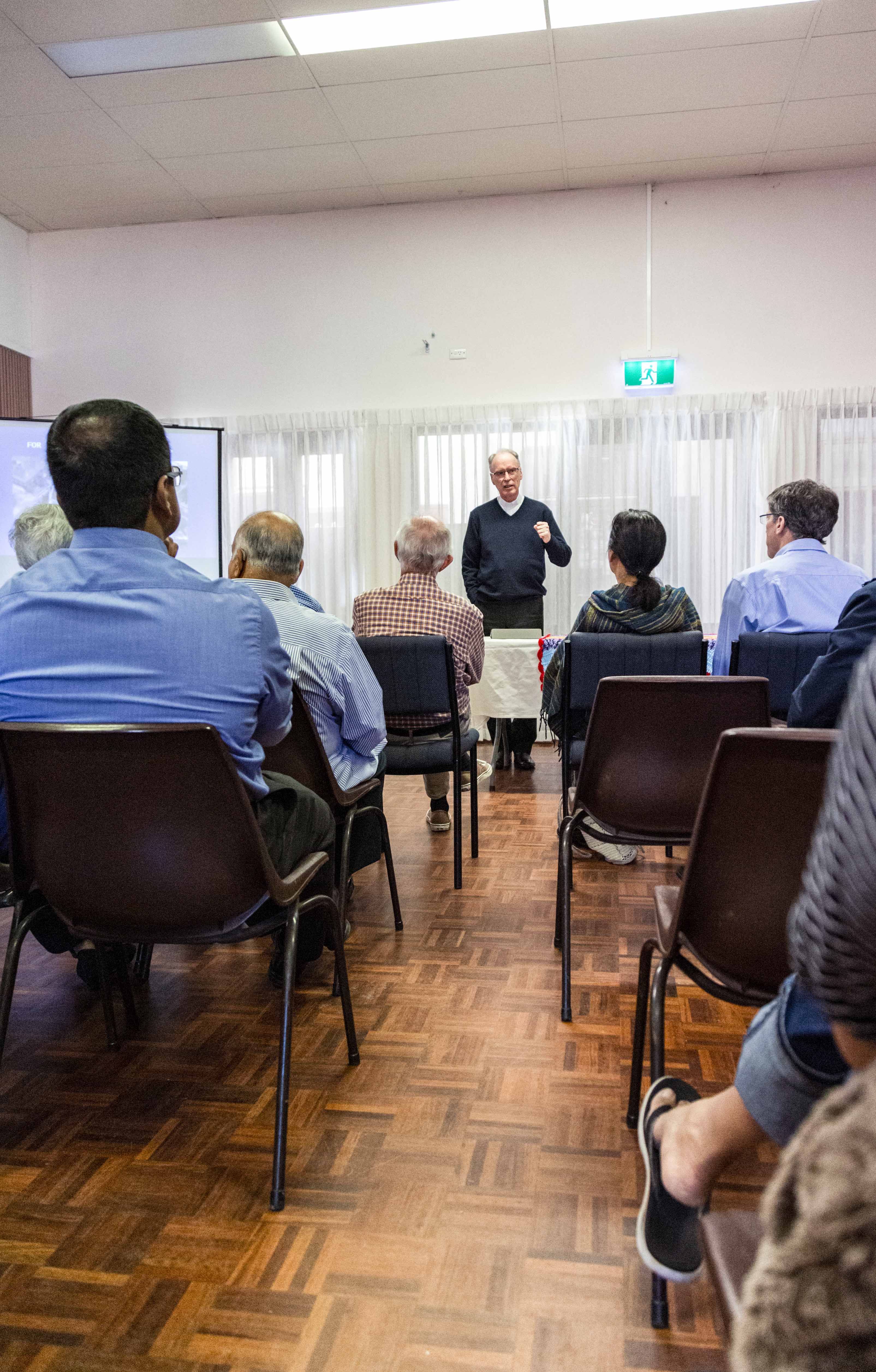 Bishop Donald Sproxton addressing representatives from Perth’s parishes about the importance of connectivity and inclusivity in the church community. Photo: Jamie O’Brien.