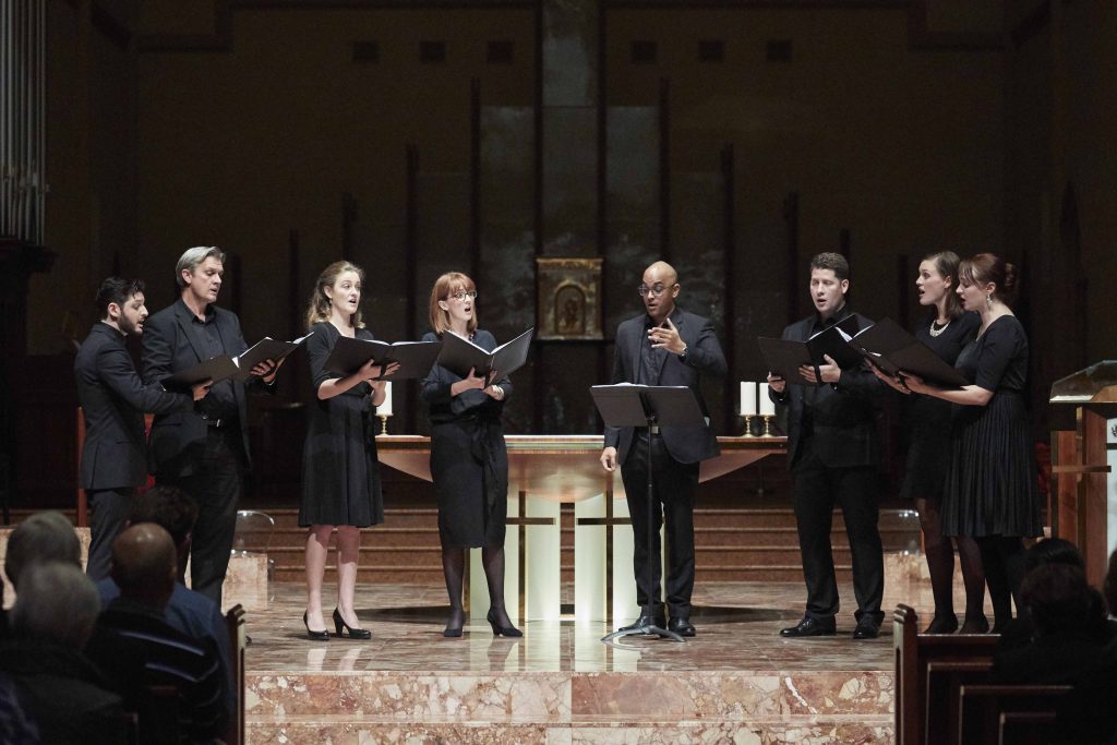 Eight piece Lumina choir performed 10 songs at their concert held at St Mary’s Cathedral on 5 May titled Allegri’s Miserere. Photo: Ron Tan.