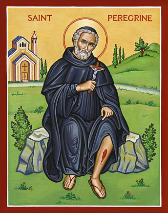 St Peregrine, the 12th ventury Servite brother who is the patron of cancer patients and those afflicted by other illnesses. Photo: Sourced.